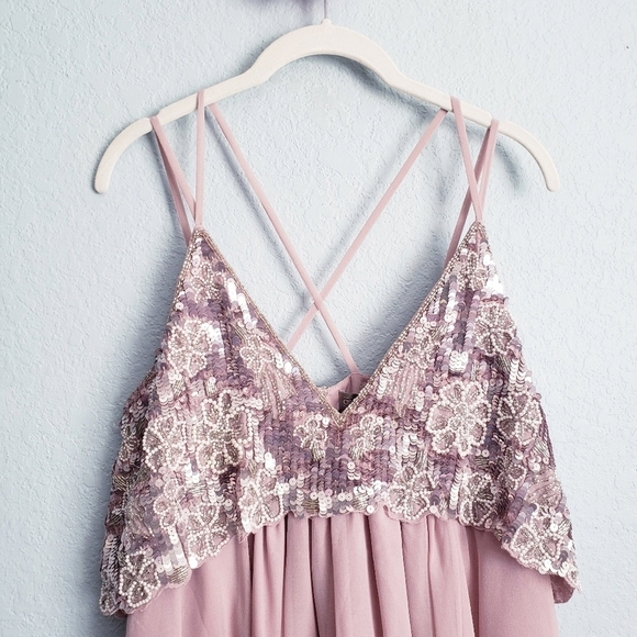 ASOS Maternity Dusty Rose Sequin Tulle Dress - Picture 4 of 10